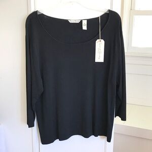 FRENCH LAUNDRY Ribbed Knit Sweater Lightweight Top Black Women’s Plus Size 3X